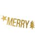Gullfarget Merry Christmas Bokstavbanner 150 cm