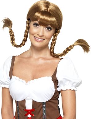 Bavarian Babe - Brun Paryk med Fletninger