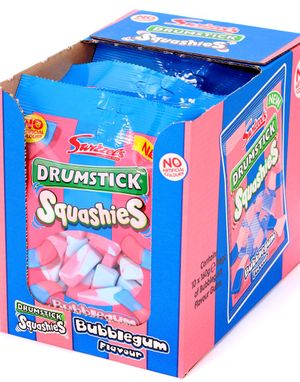 12 stk Swizzels Drumstick Squashies med Tyggegummi Smag - Hel Æske