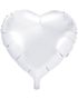 Hjerteformet Hvid Folieballon 45 cm