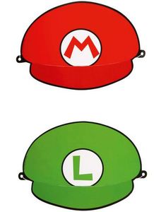 8 stk Partyhatter - Super Mairo