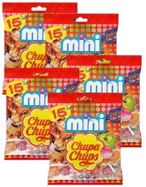 12 stk Poser med Chupa Chups Mini Lollies 90g - Hel Æske 1080 gram