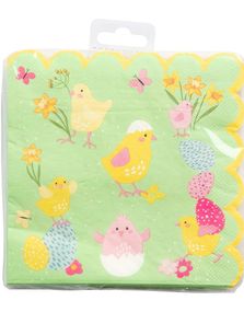 20 stk Servietter med Kylling og Eggmotiv 33x33 cm 