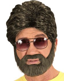 Brun Player/Pimp Paryk med Skæg