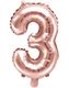 Tallet 3 - Rosenguldfarvet JUMBO Folieballon 86 cm