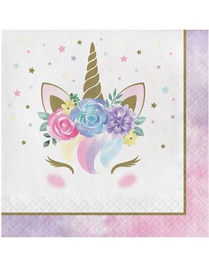 16 stk Enhjørning Servietter 33x33 cm - Unicorn Baby