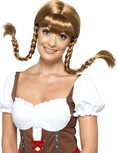 Bavarian Babe - Brun Paryk med Fletninger