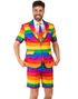 Regnbuefarget Dress med Shorts og Kortermet Skjorte til Herre - Suitmeister - Small