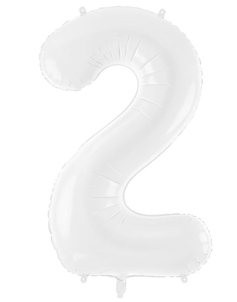 Tallet 2 - Hvit JUMBO Folieballong 86 cm