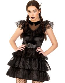 Svart Raving Rebel Kostyme Sett - 3 Deler
