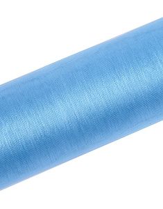LYSEBLÅ Gennemsigtig Organzaløber 16 cm x 9 meter