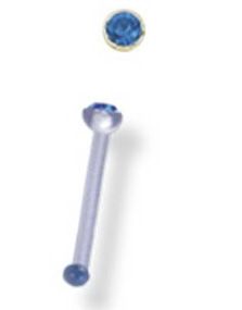 Diamond Touch Blå Sten - Næsepiercing