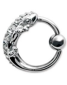 Reptile BCR Piercing med Klare Sten - 1.6 x 12 mm