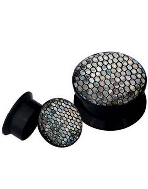 Reptile Skin - Sort Akryl Plug