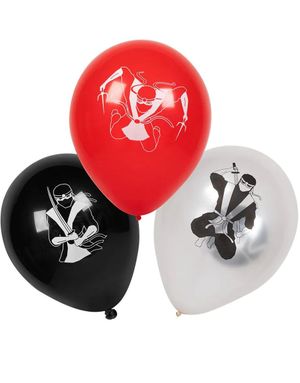 6 stk Latexballonger med Ninjamotiv - Ninjafest