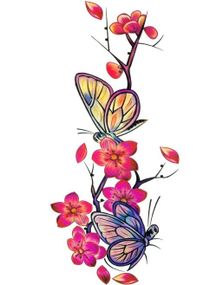 Flowers & Butterflies (Fake Tattoo)