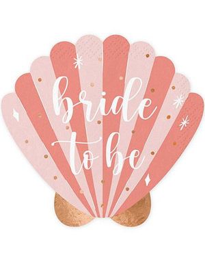 20 stk Skjellformede Bride To Be Servietter 27,5x26 cm