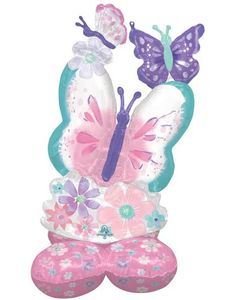 1 stk AirLoonz Stor Folieballong med Sommerfugler 71x111 cm - Flutter Dream