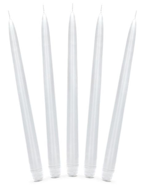 10 stk Hvide Kronelys 24 cm