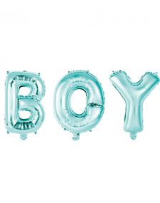 BOY - 3 stk Lyseblå Folieballoner 41 cm