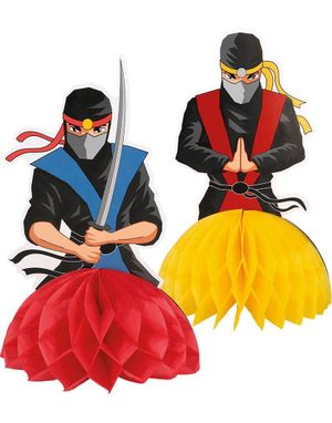 2 stk Ninja Honeycomb Borddekorasjoner 20x8,5 cm - Ninjafest