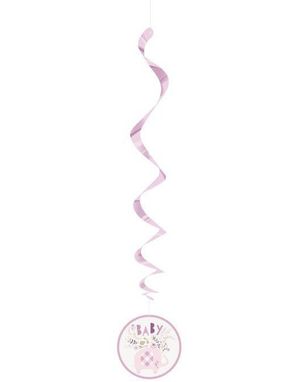 3 stk Baby Pink Elephant Hengende Dekorasjoner 66 cm