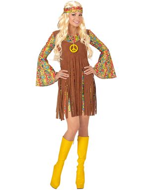 Flower Power Babe - Hippiekostume til Dame