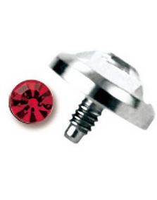 Single Red Diamond - Dermal Anchor Kugle