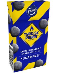 Tyrkisk Peber Chewy Liquorice Pastilles - Sukkerfri Pastilleske med Myke Lakrispastiller 40 gram