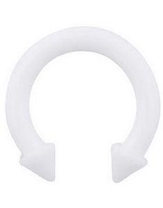 Horseshoe Spiked Ends - Hvid Ørepiercing i Silikone