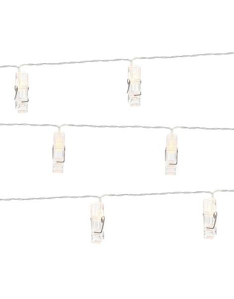 Lyskæde med 10 LED Klemmer 140 cm