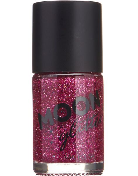 Magenta Neglelak med Holografisk Glitter