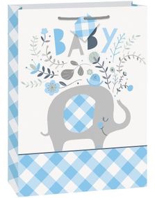1 stk Jumbo Baby Blue Elephant Godteposer/Partybags