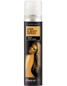 Guldfarvet Glitterspray til Krop & Hår 75 ml