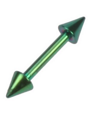 Lige Grøn Øjenbrynspiercing med Spikes - 1,2 x 8 mm