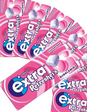 16 stk Extra Refreshers Bubblemint - Tyggegummi med Bubblegum og Mintsmaag - Hel Æske 250 gram (Sukkerfri)