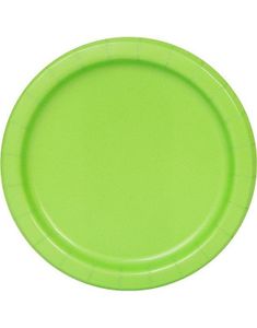 16 stk Limegrønne Paptallerkner 22 cm