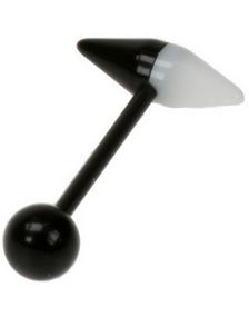 Spike Pil - Sort og Hvid Tungepiercing