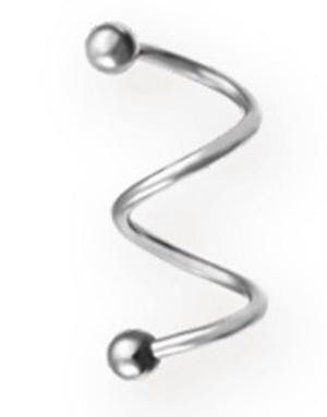 Dual Curve 1.2 x 14 mm - Sølvfarvet Øjenbrynspiercing
