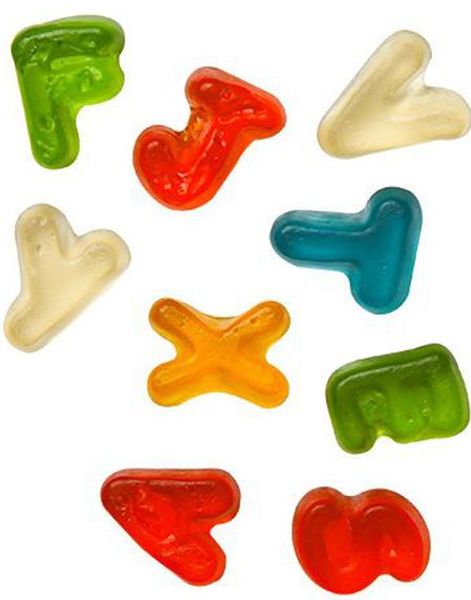 1 kg Jellioo Gummy Alphabet - Forskellige Farvede og Bogstavformede Vingummistykker