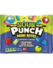 Sour Punch Mini Bites - Vingummi med Sure Fruktsmaker 57 gram (USA Import)
