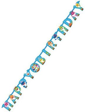 Happy Birthday Banner 180 cm - Baby Shark