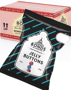 12 stk Jelly Buttons - Bonds of London - Hel Eske 1,26 kg (UK)