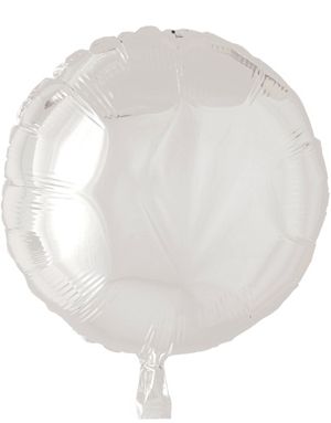 Rund Hvid Folieballon 46 cm