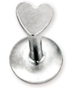 Labret med Hjerteformet Kugle - 1.2 x 8 mm