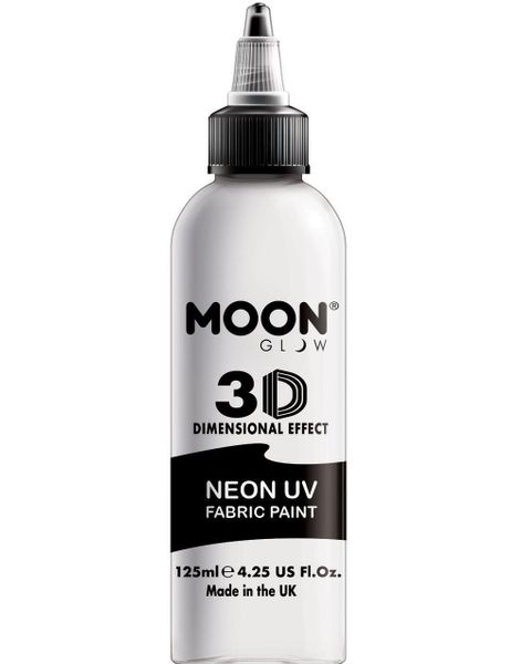 Stor Hvid Neon UV/Blacklight Tekstilmaling 125 ml