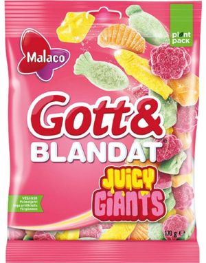Godt og Blandet Juicy Giants - Blanding av Vingummi 130 gram