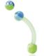 Flames in Blue and Green - 1.2 x 8 mm Øjenbrynspiercing