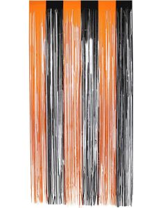 Oransj og Svart Gardin Backdrop/Bakgrunn 244x91 cm