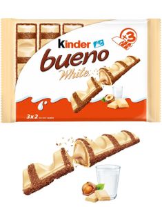 6 stk Kinder Bueno White Sjokolade 3x2 stykk